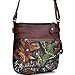 Mossy Oak Camo Rhinestone Western Cross Messenger Bag with Faux Buffalo Trim