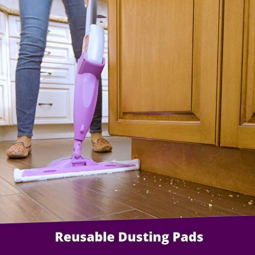 Rejuvenate Click N Clean Multi-Surface Spray Mop System Complete Bundle Includes Click-On Grout Brush 2 x Reusable Microfiber Pads 1 x 32oz No-Bucket Floor Cleaner & 1 Gallon Floor Cleaner