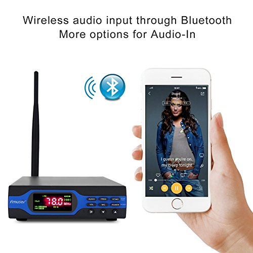 FMUSER 1W Low Power FM Radio Transmitter, 0-1W Adjustable PLL Stereo FM Broadcast Antenna Set Long Range Coverage, Bluetooth/TF Card/MIC Input for Conference/Outdoor Drive-in Theater/Parking Lot - Thumbnail 3