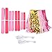 28Ct Hot Pink Gold Tissue Hanging Paper Decorations Kit Flamingo Wedding Favors Fuchsia Tissue Paper Pom-Poms Balls Tassel Hangings Garlands Baby Shower Party Decorations