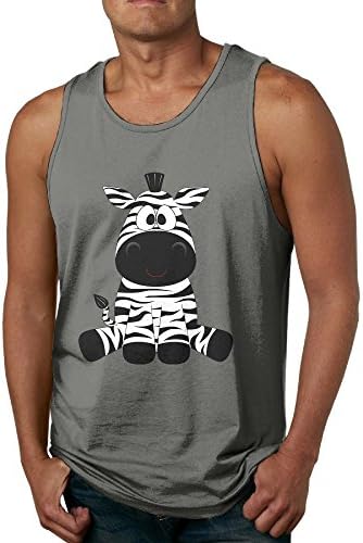 Nganche Cute Zebra Men's Fashion Leisure Pure Color Movement Cotton Vest S DeepHeather