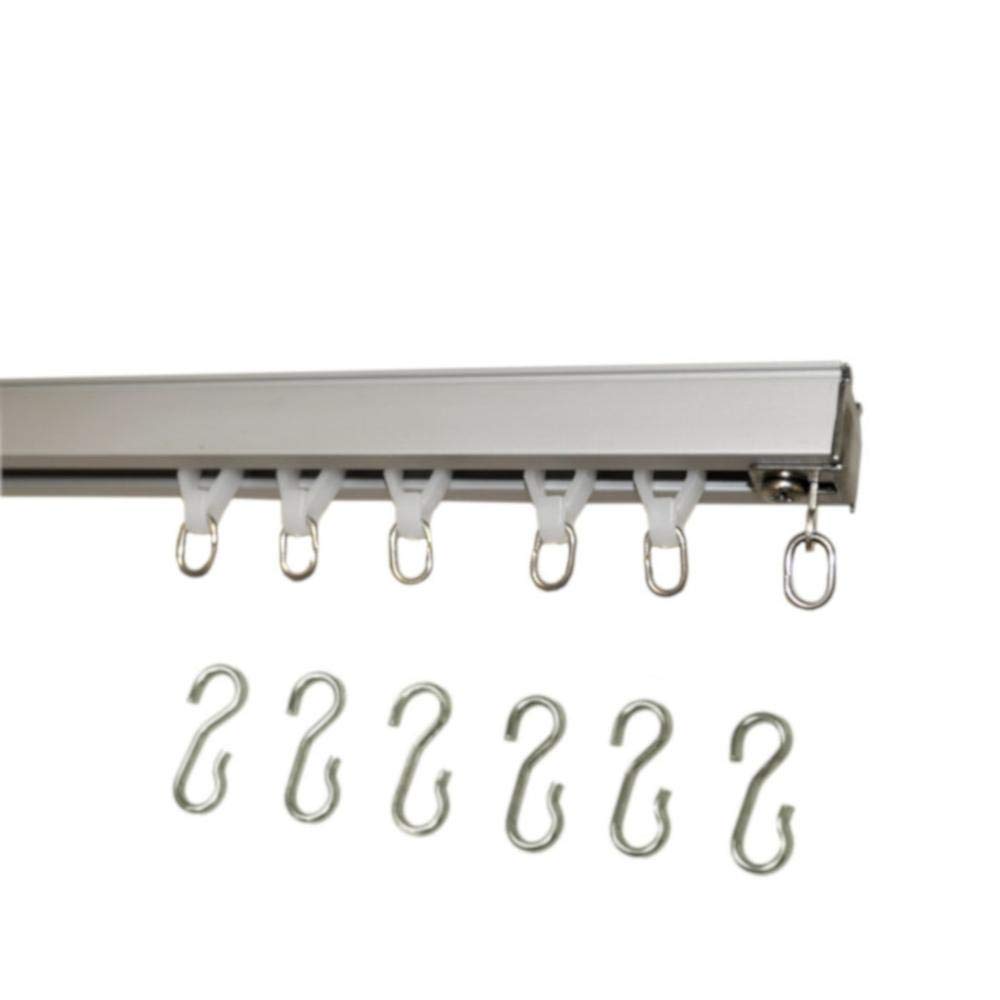 Ceiling Curtain Track Set with Wheeled Carriers and
