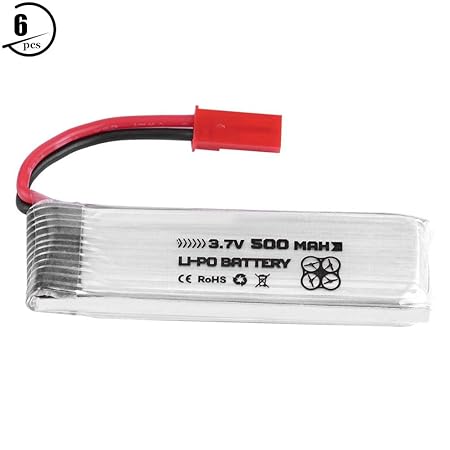 RC Batterie, ENGPOW 3,7 V 1s 500mAh Akku für UDI WLtoys RC Drohne mit JST Stecker( 6 stücke )