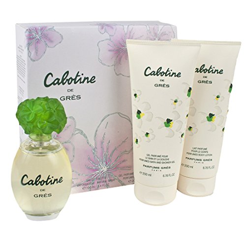 Cabotine By Parfums Gres For Women. Set-edt Spray 3.4 OZ & Body Lotion 6.7 OZ & Shower Gel 6.7 OZ