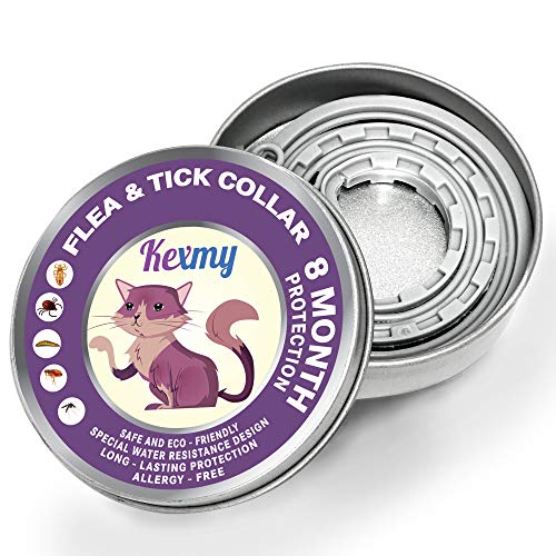 KEXMY Cat Tick and Flea Collar - Cat Flea Treatment - 8 Months Flea Control and Protection for Cats - Adjustable & Waterproof Cat Collar - 100% Natural Essential Oils That Kill and Repel Fleas