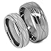 Matching Tungsten Wedding Band Set, Infinity Ring Set for His and Her, Classy, 8mm and 6mm