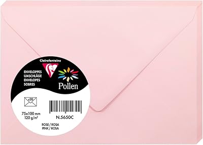 Clairefontaine 5650C Pink Gummed Envelopes 7.5x10cm 120 g/m² Pack of 20