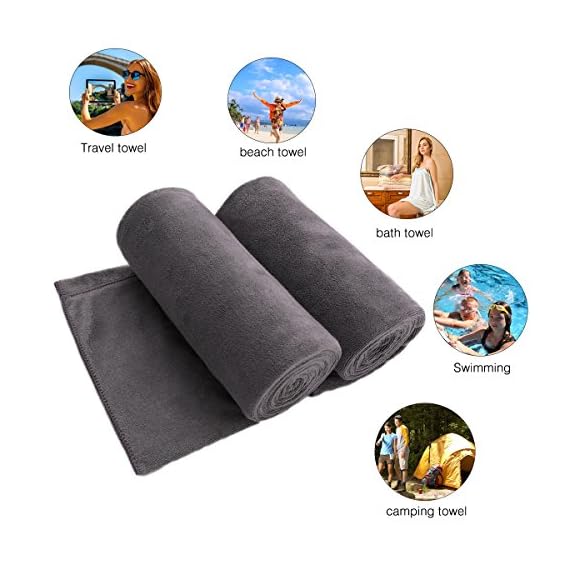 JML Microfiber Bath Towel 2 Pack(30" x 60"), Oversized, Soft, Super