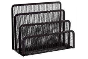 YBM HOME 3-Slot Desk Mail Organizer and Letter Sorter - Mesh Black File and Documents Sorter Holder for Office Desktop, School and Home Use, 2250