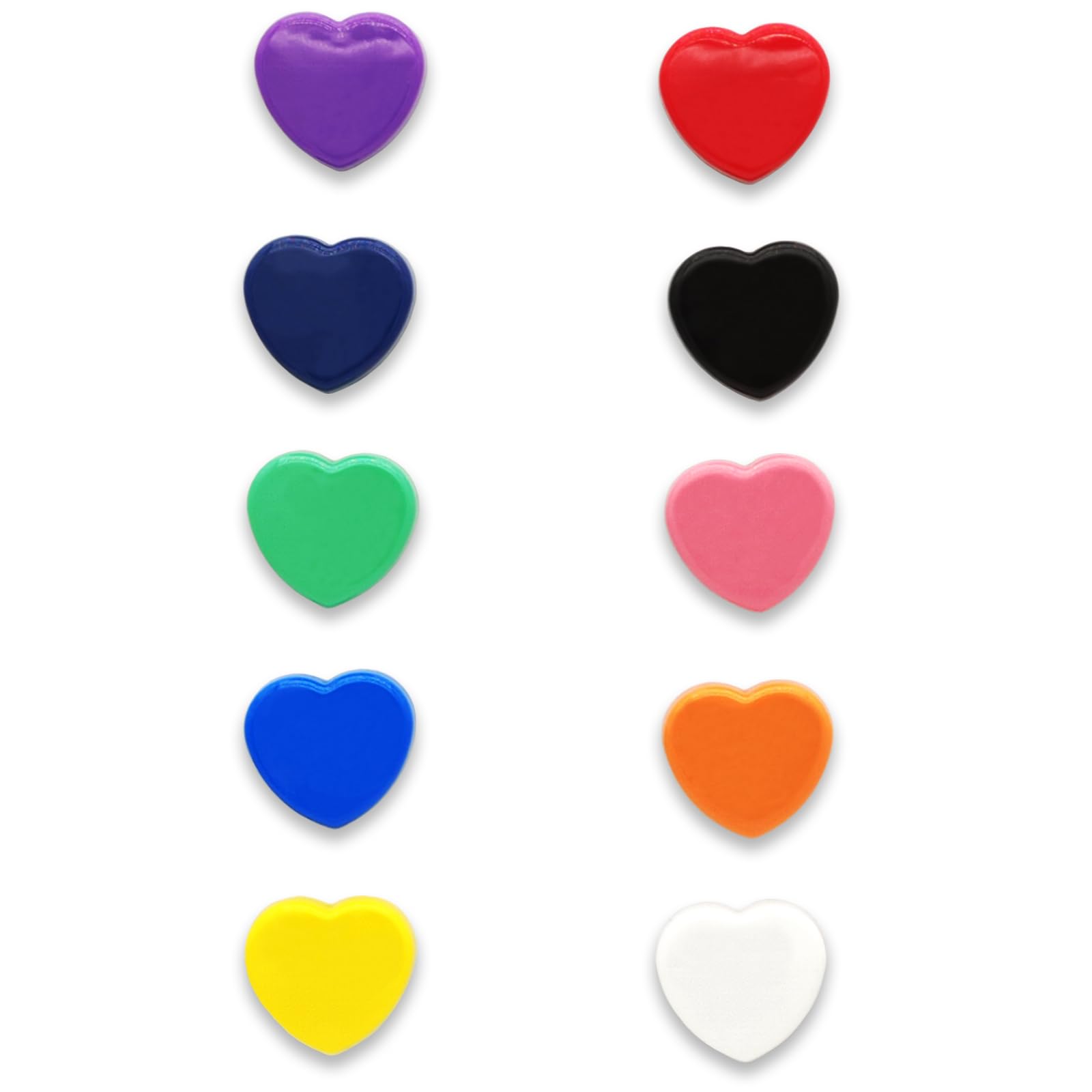 PYJLBX 10 Pack Small Heart Fridge Magnets, 10 Colours Strong Mini Magnets, Heavy Duty Whiteboard Magnets for Adults, Notice Board, Crafts, Office and Home, Decorative Magnetic Dots for Refrigerator