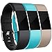 Maledan Bands Replacement Compatible with Fitbit Charge 2, 3-Pack, Small Black/Teal/Beige