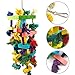 Uheng Bird Parrots Wooden Knots Blocks Chewing Toys, Cage Bite for African Grey Macaws Cockatoos Eclectus Conure Parakeets Cockatiel, Nibbling Preen for Beaks Trim, 17X 5Inch -Multi-Colored -2 Packthumb 2