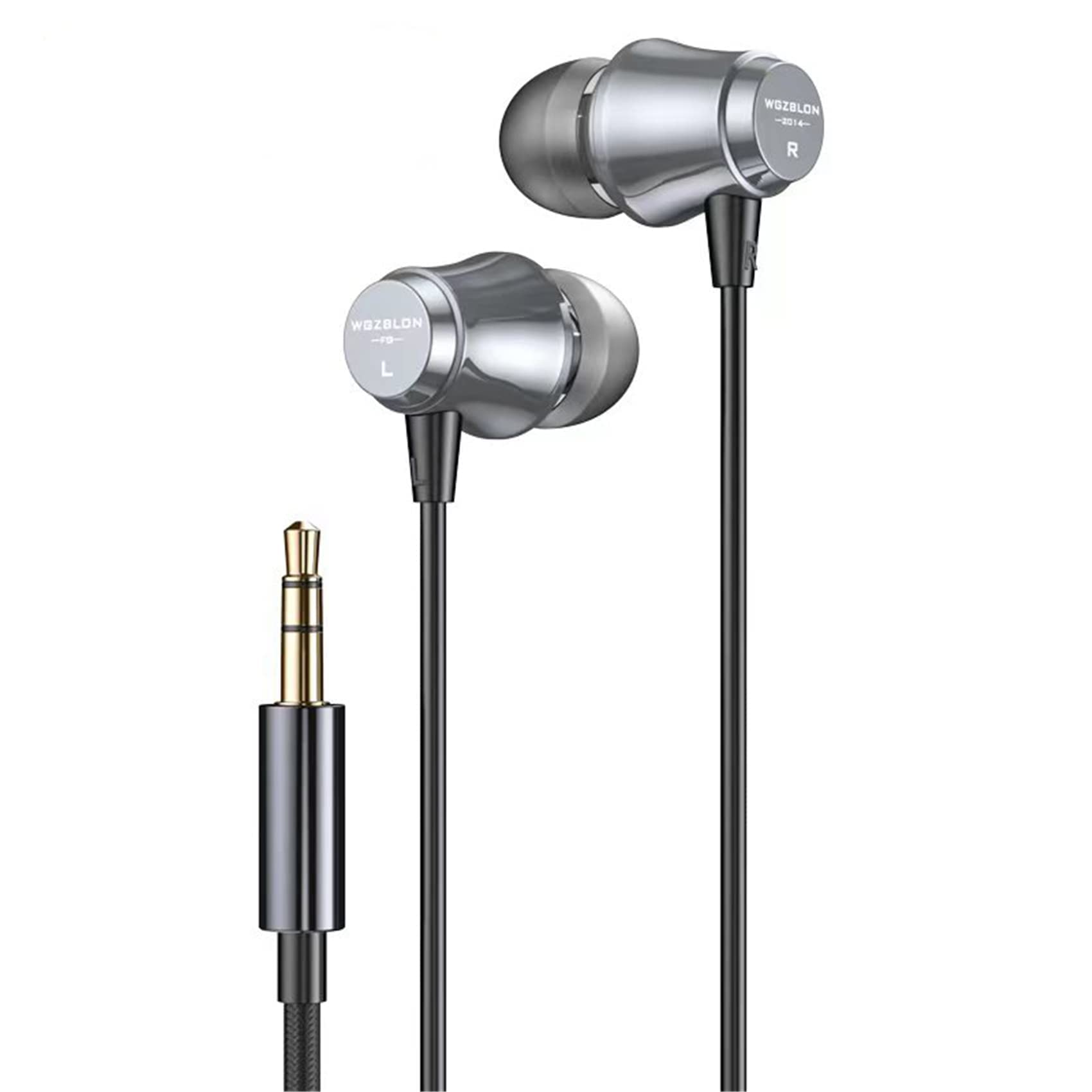 Yinyoo BLON FG Wired Earbuds in-Ear Headphones, Strong Bass Noise Isolating Hifi Earphones,10mm Composite Diaphragm, Aluminum Alloy Lightweight In Ear Monitor with PVC Braided Cable for Running Sport