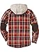 Legendary Whitetails Mens Camp Night Berber Lined Hooded Flannel, Cardinal Red Plaid, X-Large Tall