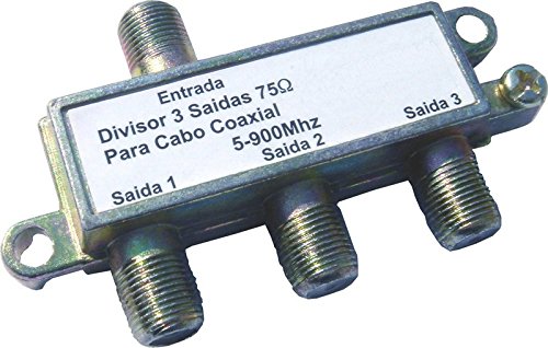 Divisor 3 Saídas Metálico Tv Coaxial Garra com 10
