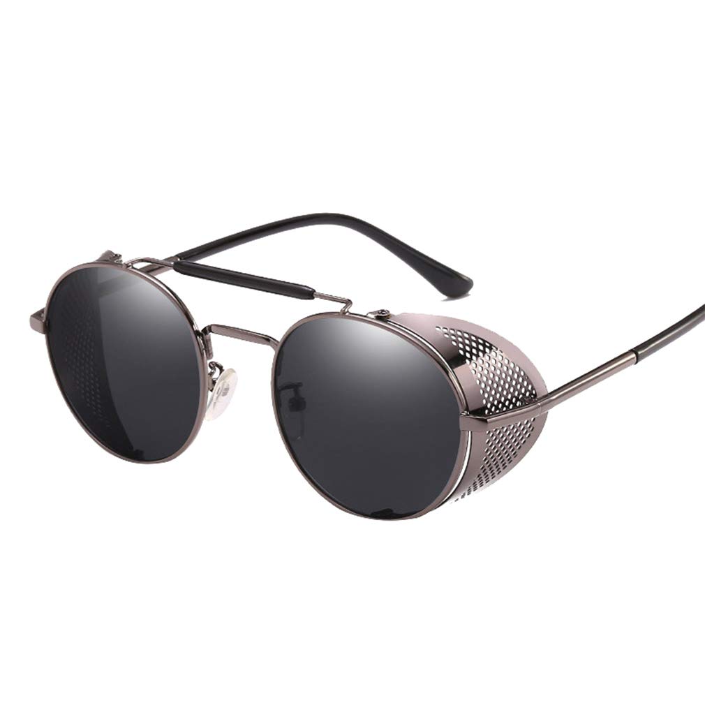 AidShunn Unisex SteamPunk Sunglasses Classic Retro Style Metal Round Goggle