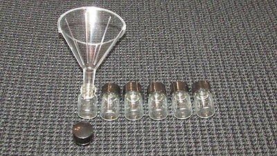 APGOLF Gold Mining 6 New 1/2 oz Glass Vials and Placer Gold Funnel