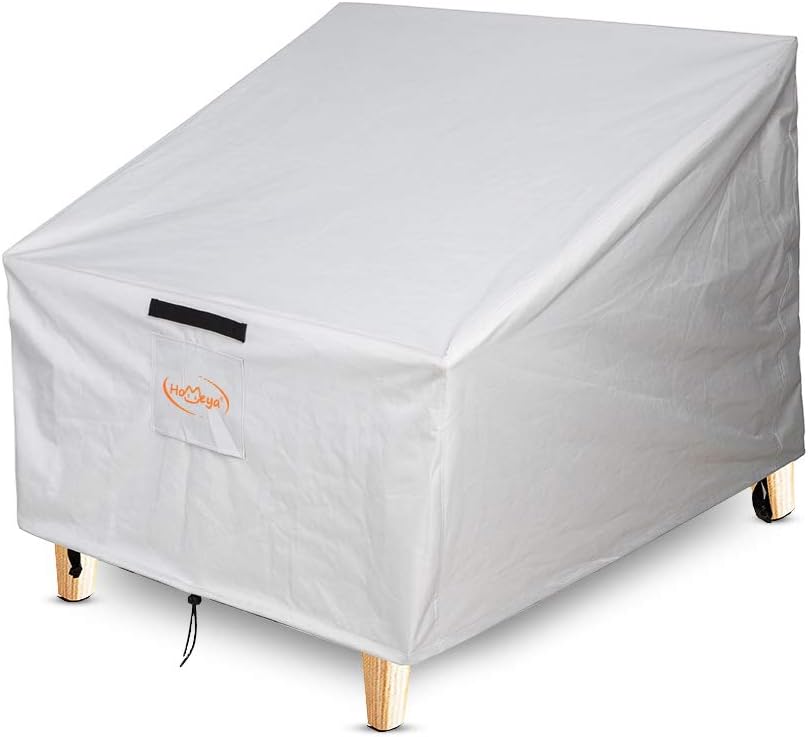 2win2buy Patio Chair Covers, Lounge Deep Seat Cover, 600D Oxford Waterproof Durable Heavy Duty UV All Weather Protection Outdoor Furniture Covers Backyard, Veranda, Lawn, 38''Lx31''Dx29''H, Grey