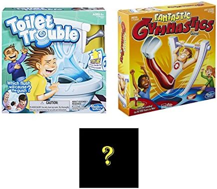 Toilet Trouble &amp; Fantastic Gymnastics Board Game Bundle - Comes With Mystery Stickers