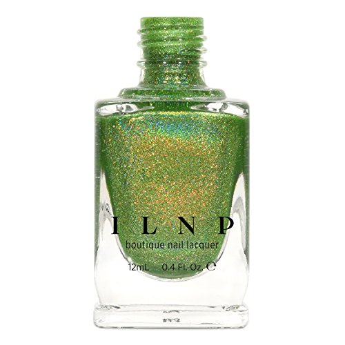 ILNP 1UP - Lime Green Holographic Nail Polish, Chip Resistant Manicure, Long Wear Nail Lacquer, Smooth & Glossy Finish, Non-Toxic, Vegan, Cruelty Free, 12ml