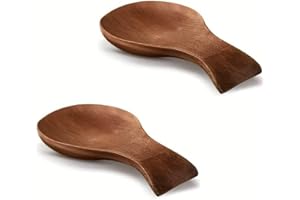 2pcs Acacia Wood Spoon Rest for Stove Top Bamboo Holder for Spatula Rest for Kitchen, Counter Spoon Holder for Countertop, Mo