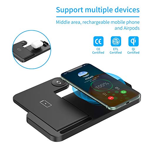 AIHAOYU 18W Fast Wireless Charger 4 in 1 Charging Dock Station for Samsung iPhone 13 12 11 Pro XS MAX XR 8 Plus Apple Watch SE 6 5 4 3 AirPods Pro