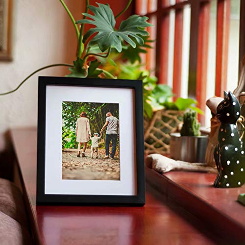 KINLINK 8x10 Picture Frames Black, Wood Frames with Acrylic Plexiglass for Pictures 4x6/5x7 with