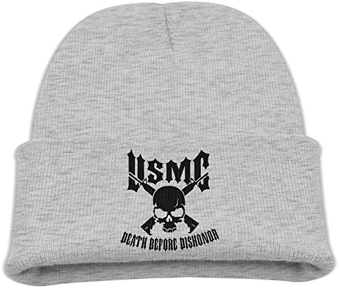 Children Fashion Cuff USMC Death Before Dishonor Retro Warm Winter Knit Cap Unisex