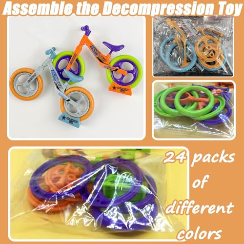12 Pack Mini Assembly Balance Bike Toys, Bulk Party Favors and Birthday Return Gifts, Classroom Rewards, School Prizes, Mini Fidget Toys and Game Prizes for Children’s Goodie Bags