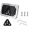 Black Curved Laydown License Plate Mount Bracket for Harley 3 Hole Mount (Chrome)