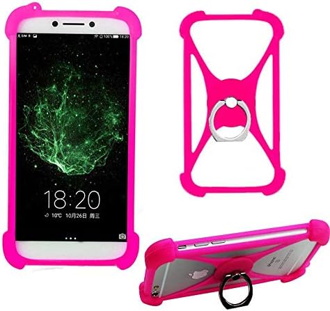 Case for Lenovo K6 C2 Power Phab 2 Plus K5 Pro K3 K9 Note 8 Silicone Bumper Case Ring Kickstand Rotating Ring Grip Case Shockproof Protective Back Cover for Lenovo A1000 A5 P2 P1 Z2 Z1(Rose with Ring)