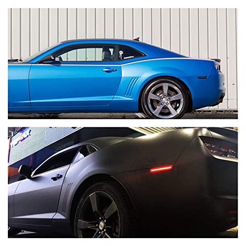 GTINTHEBOX Smoked Lens Front Rear Full Side Marker Lights for 2010-2015 Chevy Camaro (Front: Amber, Rear: Red)