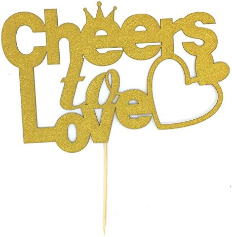 Toomeecrafts Cheers to Love Cake Topper, Cheers to Love Bridal Shower, Bride to Be Cake Topper, Wedding Cake Topper, Engagement Topper, Bachelorette Party Decor, Fall Baby Shower Set of 2
