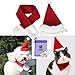 Bolbove Pet Adjustable Christmas Santa Hat + Scarf for Small Dogs & Cats Holiday Accessory (Free Size)