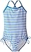 Kanu Surf Girls' Layla Beach Sport Banded 1 Piece Swimsuit, Bali Blue Stripe, 14