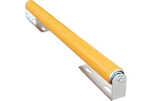 Ultimation Heavy Duty Polyurethane Coated Roller with Brackets – Industrial Conveyor Roller for Smooth Material Handling, Kayak & Boat Loaders, Load Assist for Trailers, 1.5″ Diameter, 22″ Frame