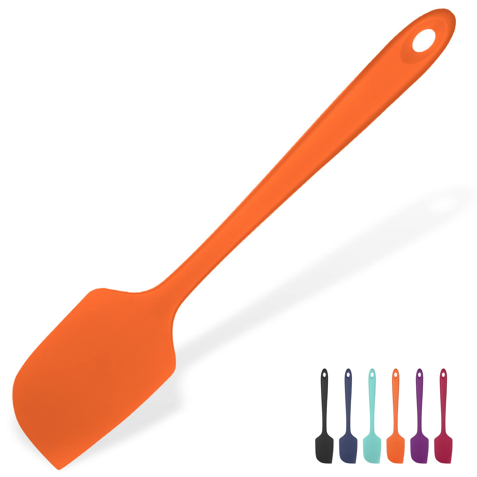 Heat Resistant Large Silicone Spatula: U-Taste 315℃ Heat Proof Non-Stick Flexible Seamless Scraper, Baking Cooking Kitchen Utensil with Nylon Core for Mixing Stirring Scraping (29cm, Orange) — image 1