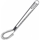 Best Utensils Stainless Steel Mini Egg Whisk Beater Handheld Milk Frother Foamer Foaming Creamy Coffee Mixer Spring Sauce Blender Kitchen Accessories