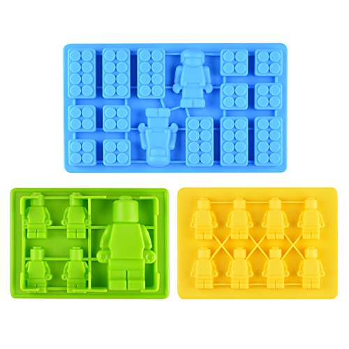 Candy Molds & Ice Cube Trays Building Bricks and Figures - Fun, Toy Kids Set --For Lego Lovers