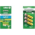 Ticonderoga My First Short Triangular Wood-Cased Pencils, 2 HB Soft, With Erasers, Yellow, 4 Count Pencil Bundle With Erasers, Pencil Shaped, Latex-Free, Yellow, 3-Pack