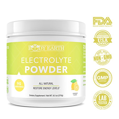 Workout Recovery Electrolyte Powder Mix: Body Earth Pre & Post Workout Electrolyte, Energy & Stamina Replacement Supplement -Zero Calorie, Sugar Free, Gluten-Free, Non-GMO, Vegan Hydration Drink Mix
