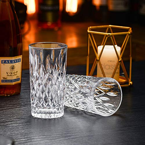 Amisglass Whisky Gläser 4er Set, Bleifrei Kristallgläser als Wassergläser & Longdrinkgläser, Gin Gläser Set 350ml… – Bild 6