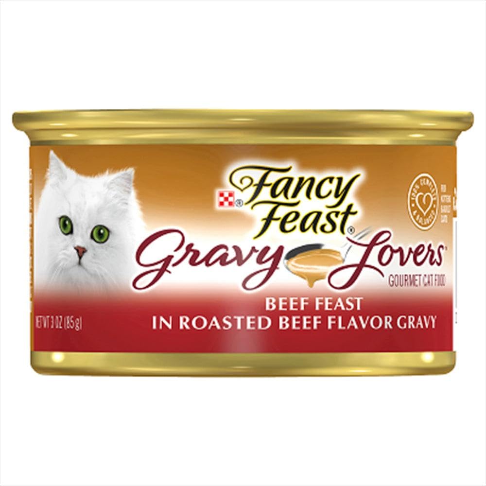 Photo 1 of *** May 2027 ***Fancy Feast Classic Gravy Lovers Beef in a Roasted Beef Flavor Gravy Wet Cat Food, 85 g (Pack of 1)