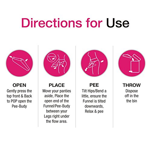 Bey Bee urine funnel for Girls Disposable Portable Light Weight For Female Urination Device Now Freedom to Stand and Pee in unfriendly Toilets (Stand & Pee) (Pack of 10)