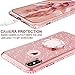 OCYCLONE Glitter Bling Diamond with Ring Stand Compatible with Compatible for iPhone Xs Max for Women Girl, Rose Gold Pink