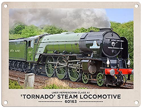 Small (150 x 200mm) Metal Sign - 'Tornado' Steam Locomotive Engine 60163