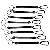 Shelure-Black-Fishing-Lanyard-Accessories-Plastic-Retractable-Coiled-Tether-with-Carabiner-for-Pliers-Lip-Grips-Tackle-Fish-Tools-Pack-of-8