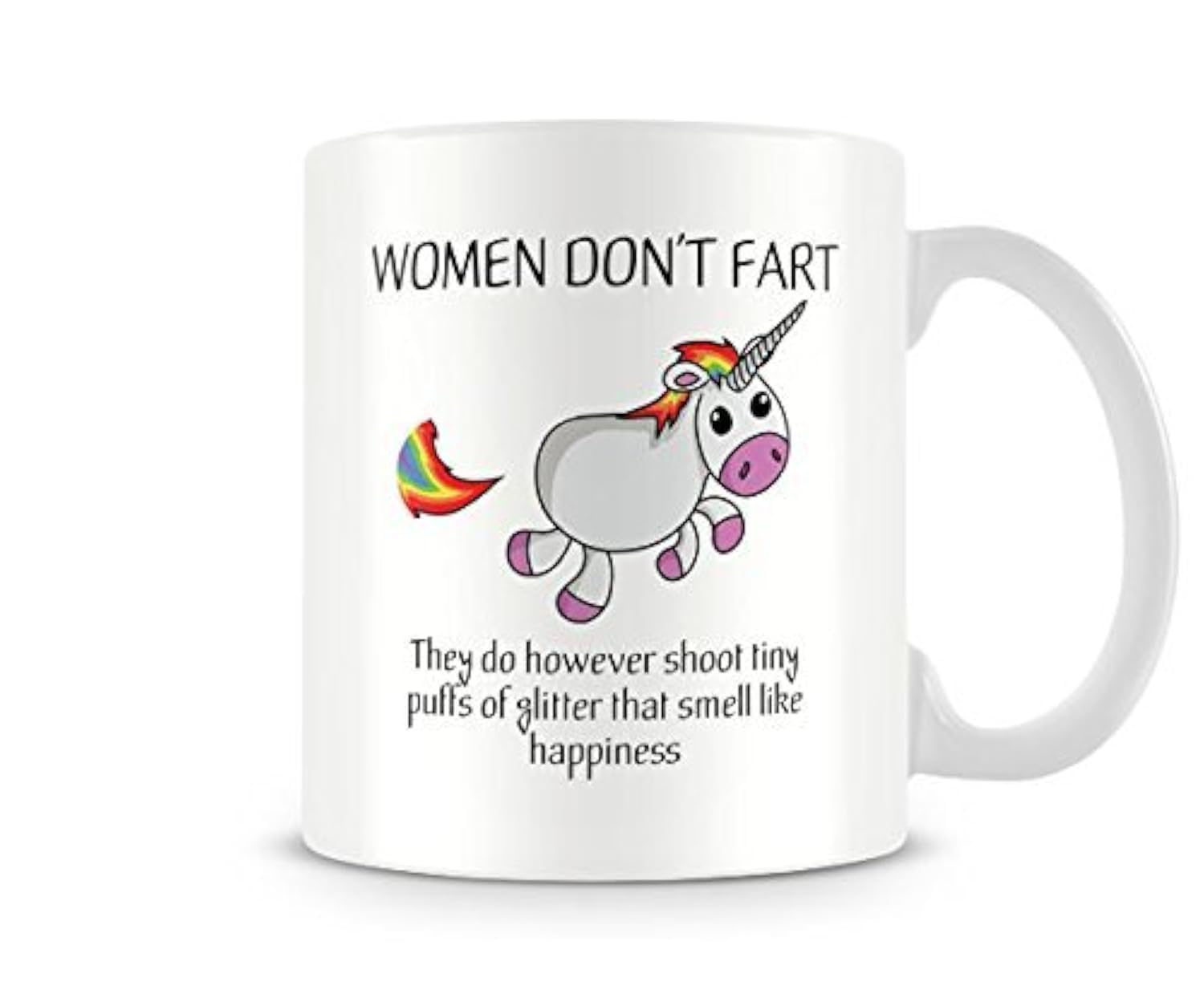 Behind The Glass - Women Don't Fart - Printed Funny Mug - Great Gift/Present Idea, Ceramic, 11fl.oz.