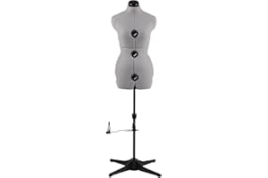 MNOXBCCO Dress Forms for Sewing, Grey Female Mannequin Adjustable Size 6-14, Pin able Model Body with 13 Dials & 360 Degree Hem Guide, Up to 75" Height Adjustable for Clothing Display