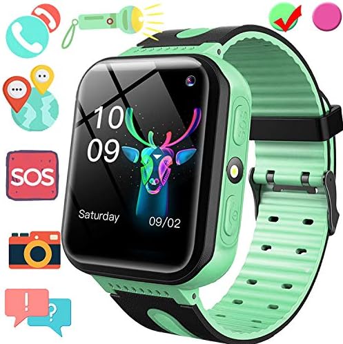 Kid Smart Watch Phone GPS Tracker - 1.5'' Touchscreen GPS Smartwatch with SIM Slot Anti Lost SOS Voice Chat Camera Flashlight Outdoor Wearable Phone Wrist Watch Birthday Gift for Boy Girl Age 4-12